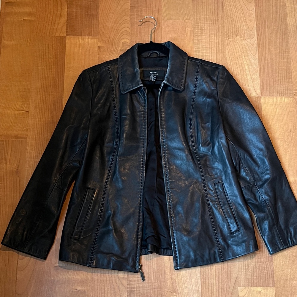 Vintage Alfani Black Leather Jacket